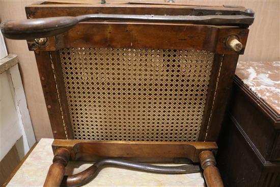 A 19th century brass mounted mahogany campaign chair, W.1ft 7in.